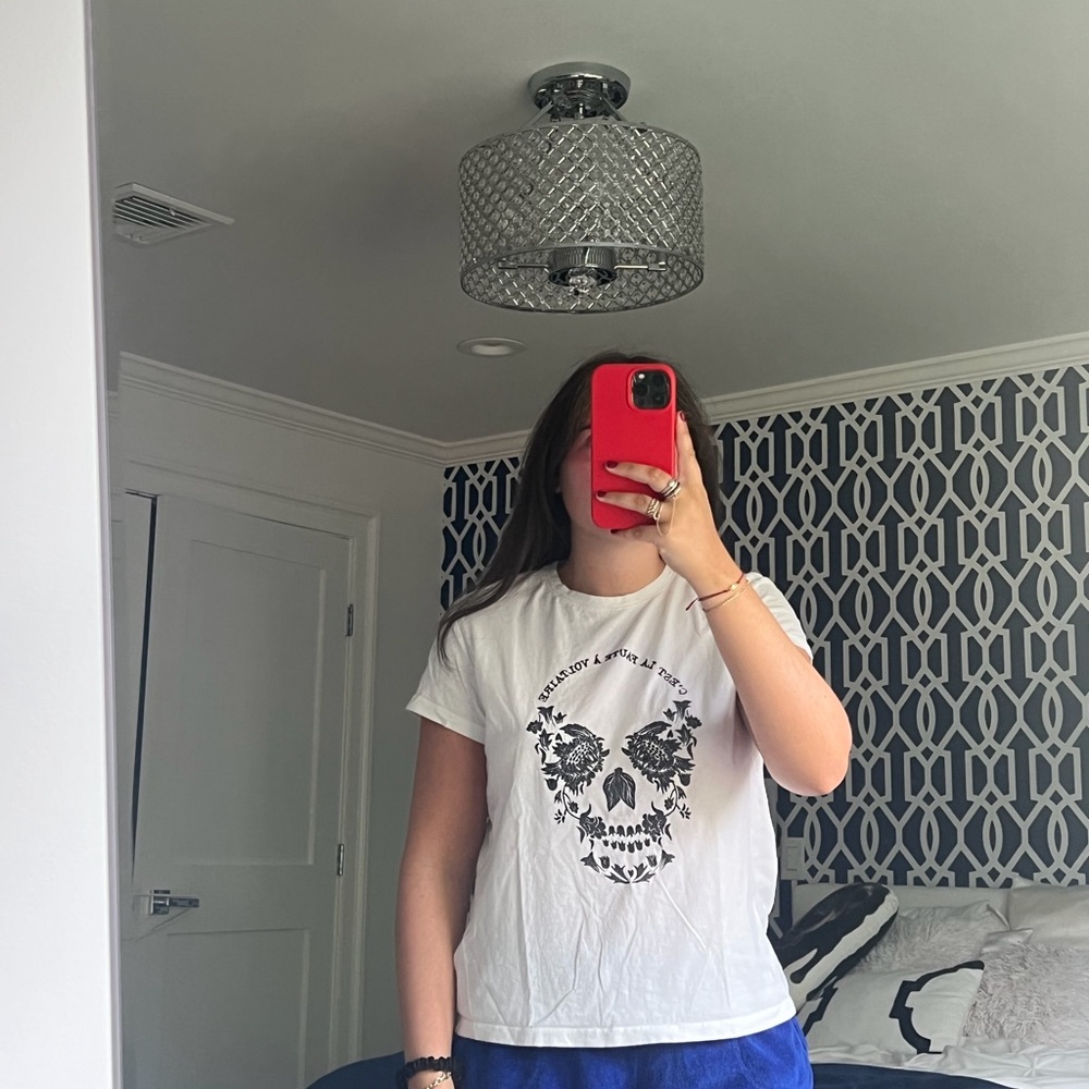 Zadig & Voltaire White Skull Graphic Tee